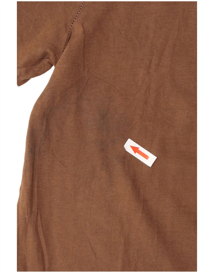 Zara T-Shirt Femme Top UK 10 Petit Marron