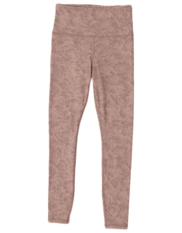 Athleta Leggings à motif abstrait pour femme UK 8 Petit nylon rose