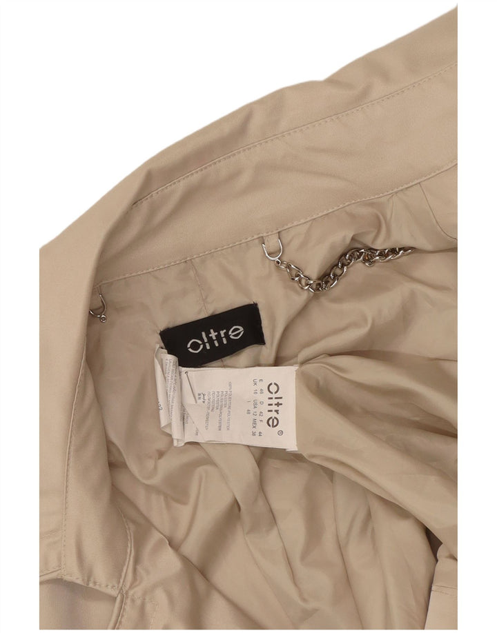 Oltre Trench-coat ceinturé pour femme UK 46 Large Beige Polyester