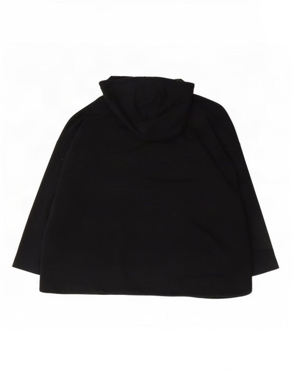 Puma Pull à capuche surdimensionné avec col zippé pour femme UK 14 Large Noir Coton