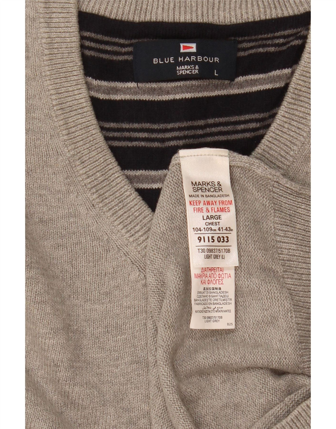 Marks & Spencer Débardeur Blue Harbor Vest pour hommes en coton moucheté gris grand