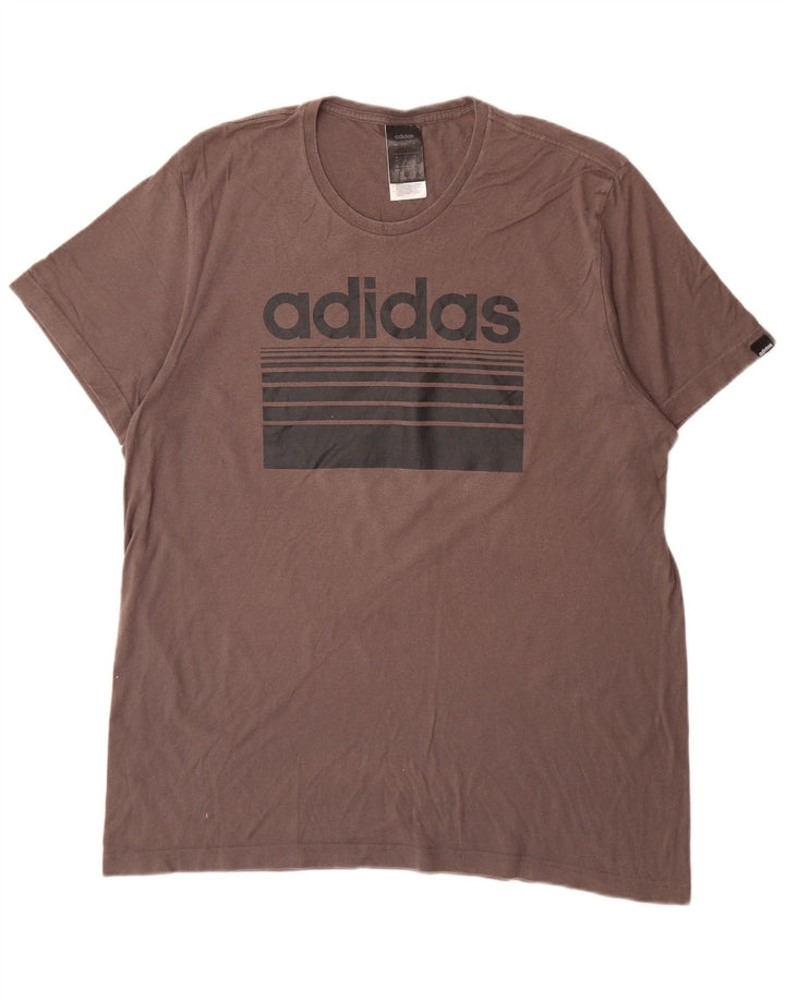 Adidas Mens Graphic T-Shirt Top XL Gris Coton