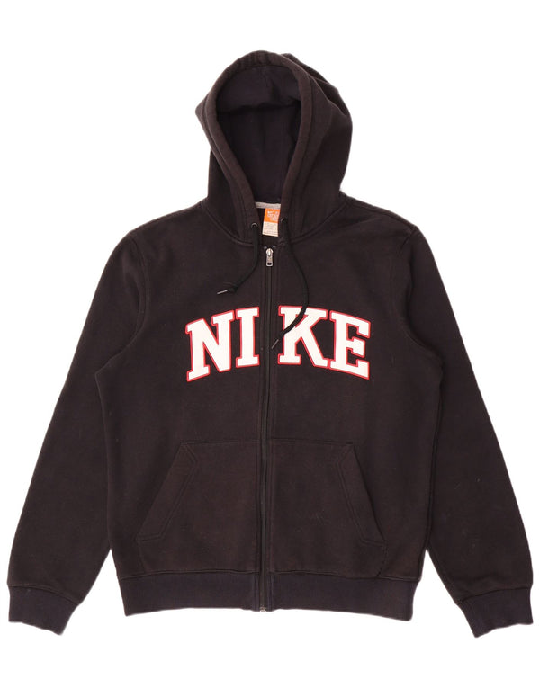 Nike Pull à capuche zippé graphique pour homme UK 38/40 Coton noir moyen