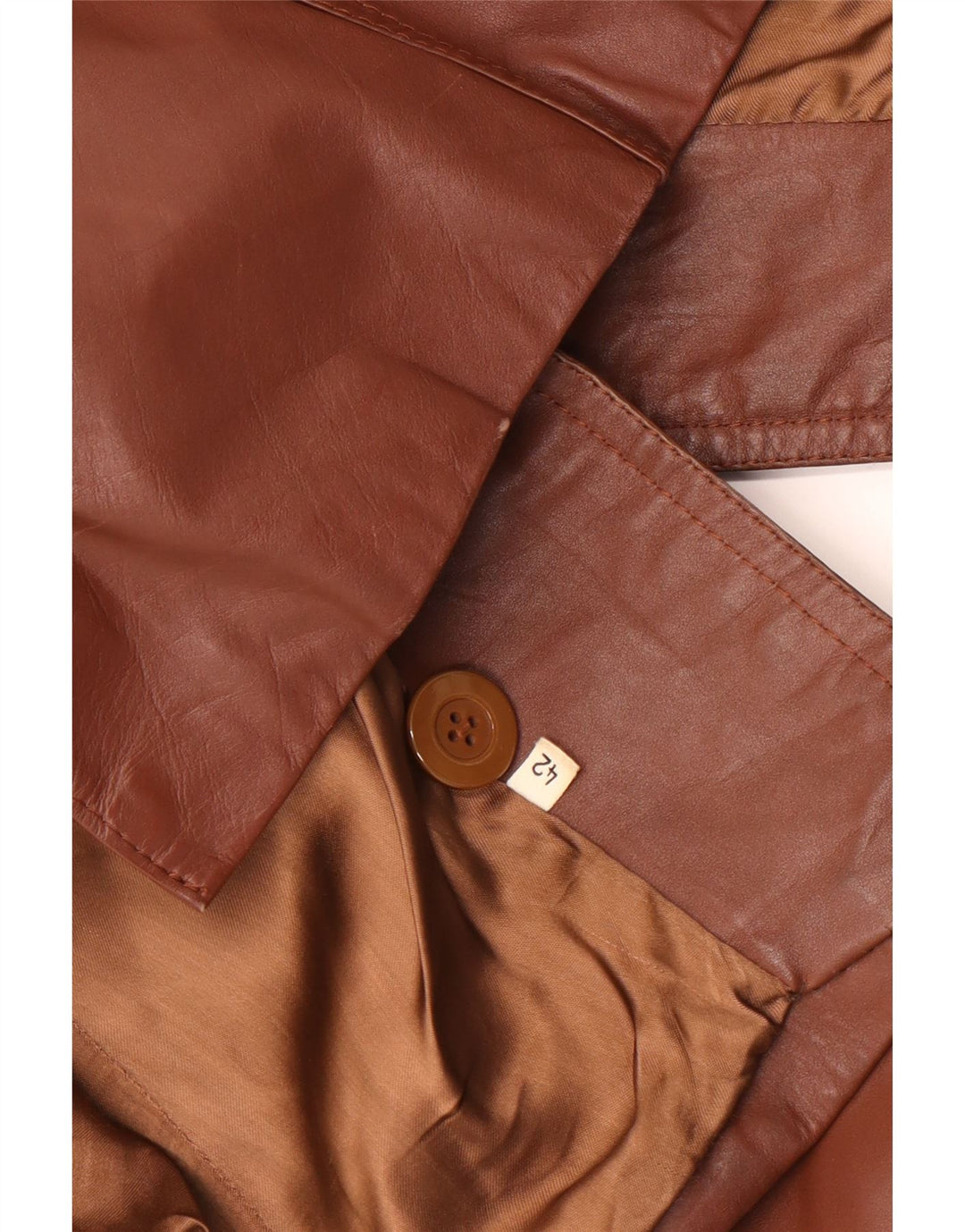 Veste en cuir femme VINTAGE IT 42 marron moyen