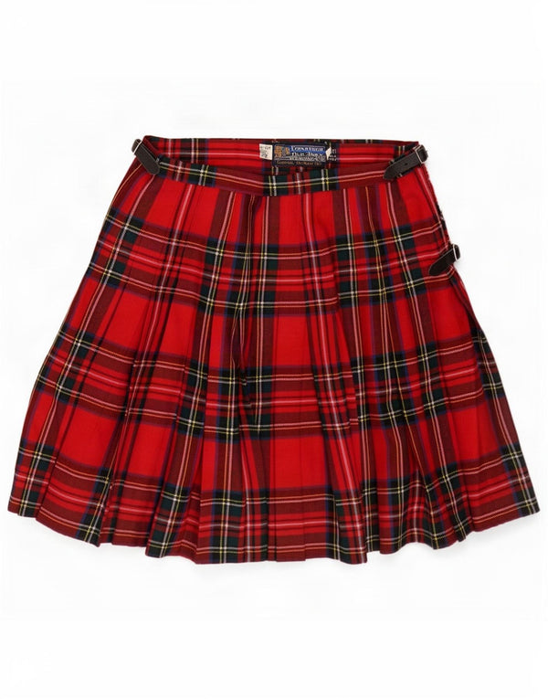 Edinburgh Old Town Weaving Co Jupe portefeuille kiltée pour femme Large W32 rouge à carreaux
