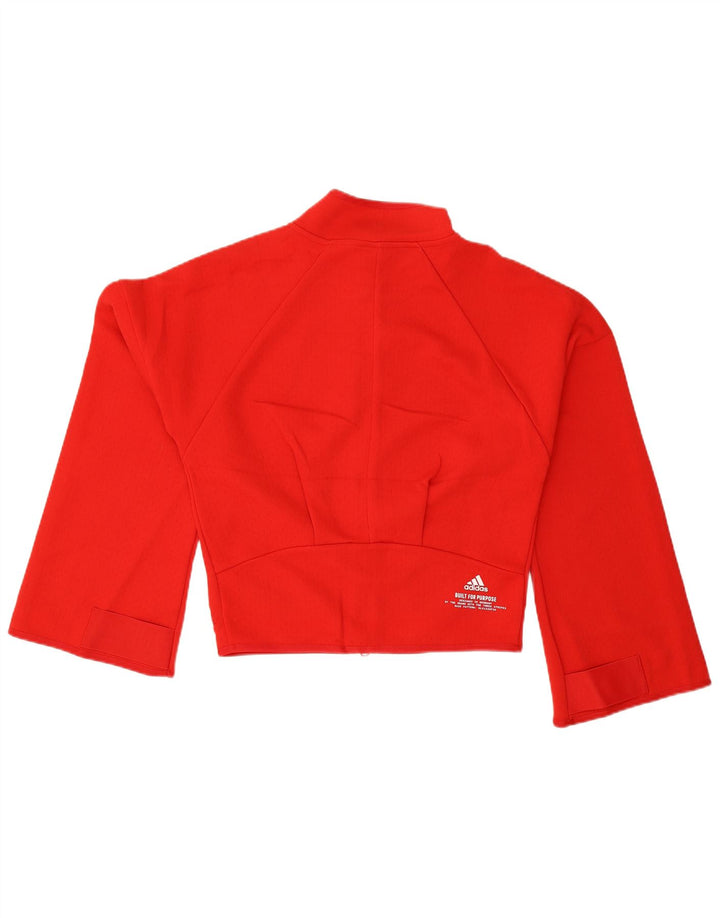 ADIDAS Veste de survêtement surdimensionnée pour femme UK 8/10 Petit coton rouge