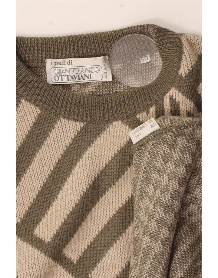 Gianfranco Ottaviani Pull col rond pour homme IT 50 Kaki moyen