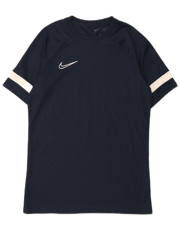 Nike Hommes Dri Fit T-Shirt Haut Bleu Marine Colorblock Polyester