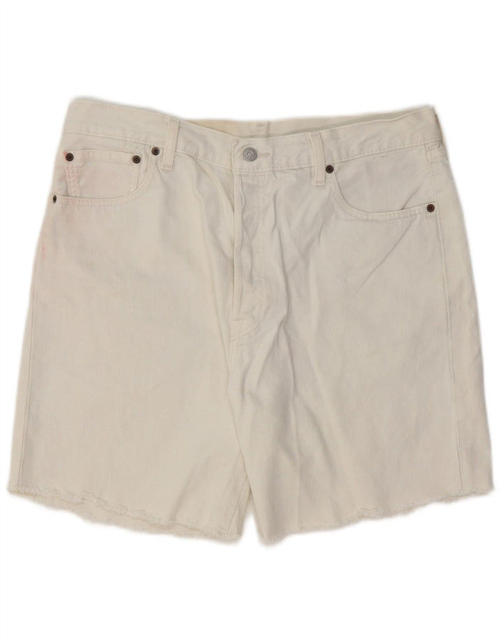 LEVI'S Short en Jean Homme W36 Large Blanc Coton