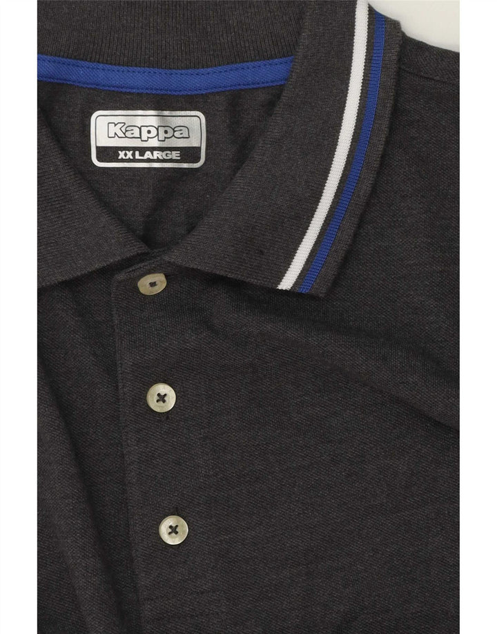 Kappa Polo Homme 2XL Gris Rayé