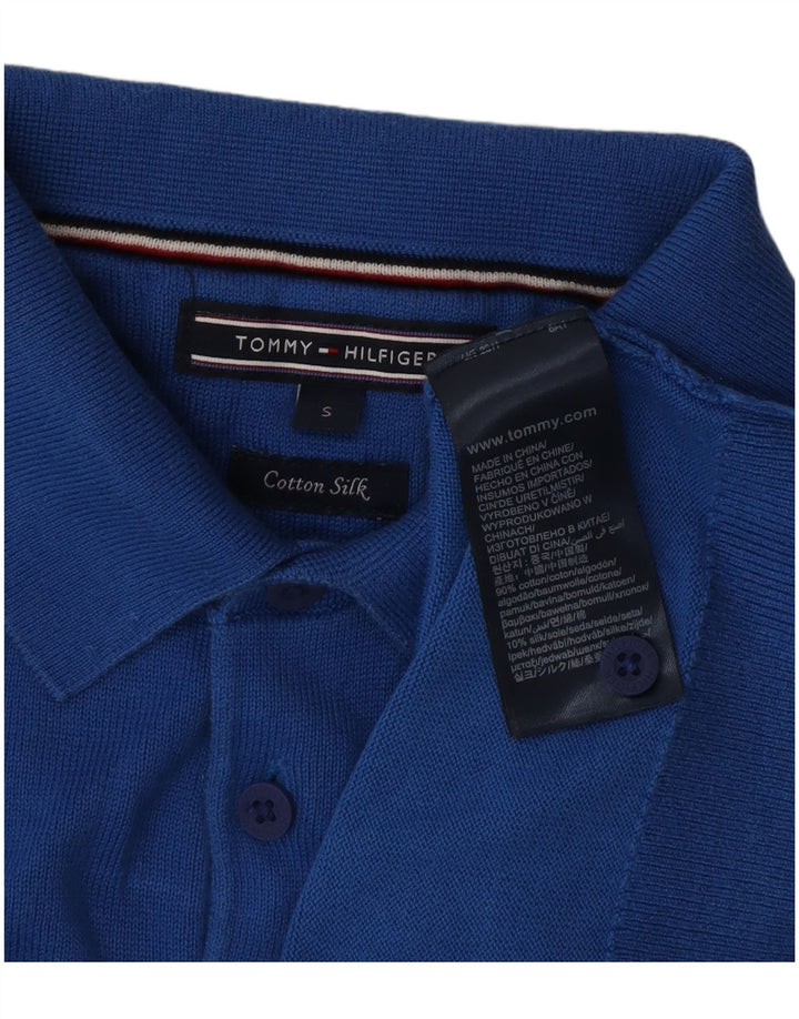 Tommy Hilfiger Pull à col polo pour homme Petit coton bleu