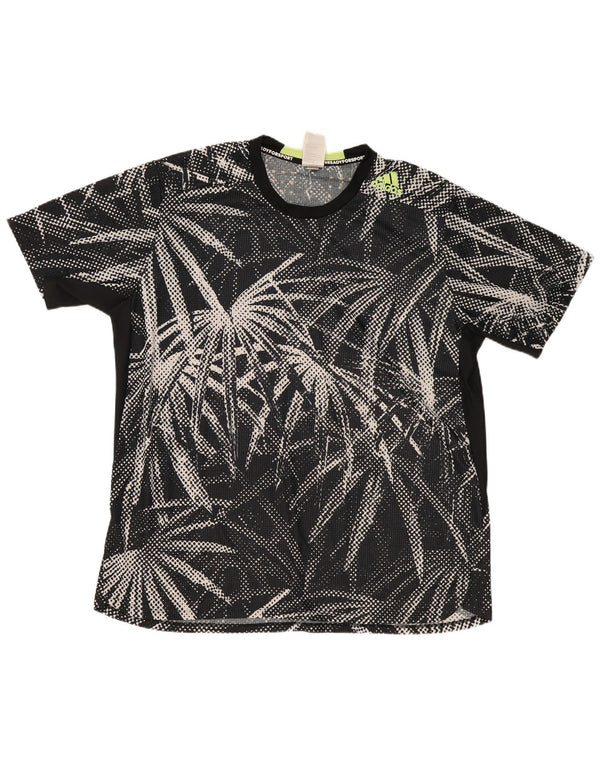 Adidas T-Shirt Homme Top 2XL Noir Floral Polyester