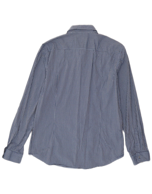 Hugo Boss Chemise Slim Fit en coton à grands carreaux bleus