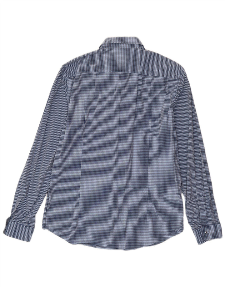 Hugo Boss Chemise Slim Fit en coton à grands carreaux bleus