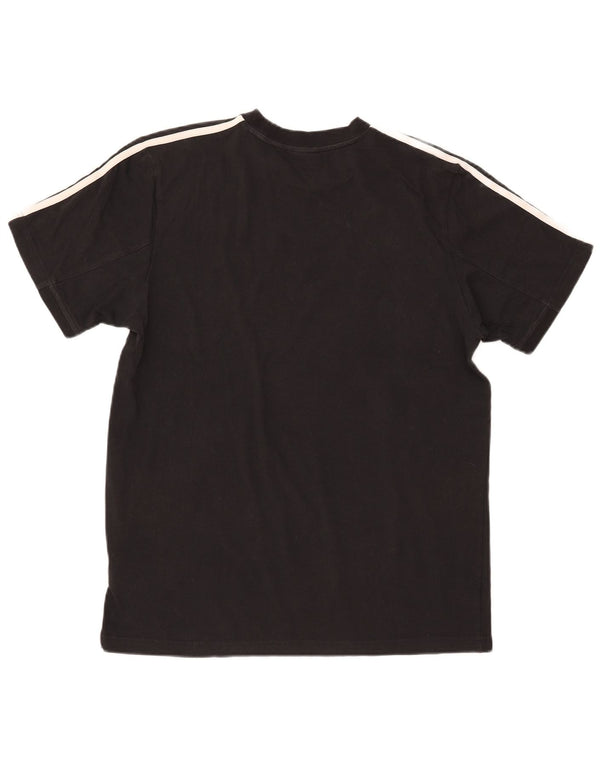 ADIDAS T-Shirt Homme UK 42/44 Grand Noir Colourblock Coton