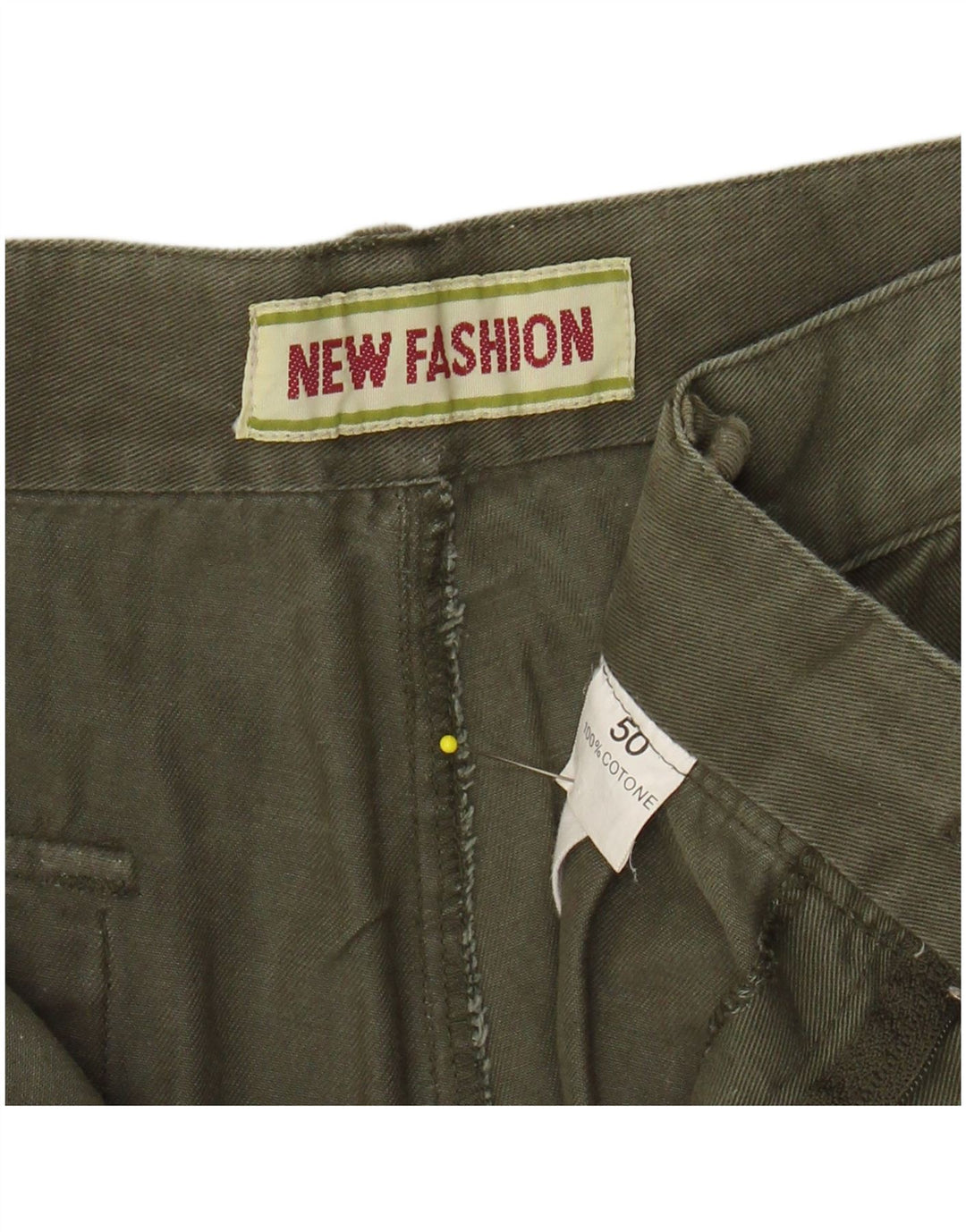 VINTAGE Short Chino Pegged Femme W28 Coton Kaki Moyen
