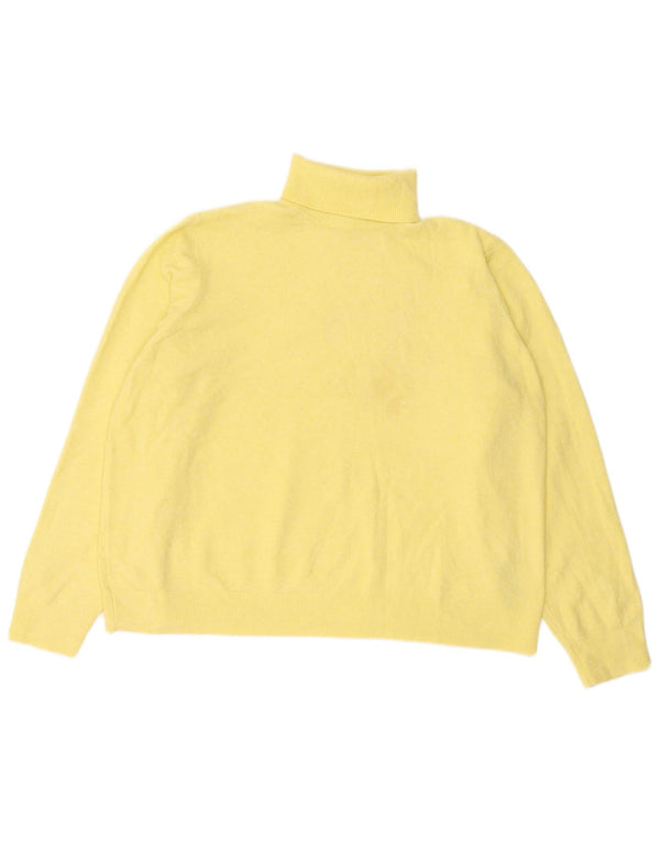 Marks & Spencer Pull col roulé pour femme UK 18 XL Jaune Polyester