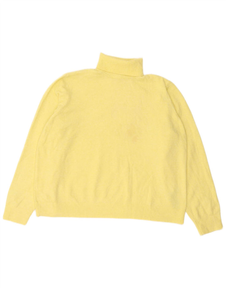 Marks & Spencer Pull col roulé pour femme UK 18 XL Jaune Polyester