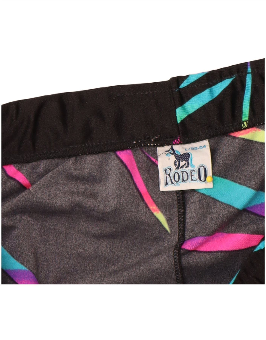 Rodeo Leggings Femme UK 14 Grand Nylon Rayé Noir