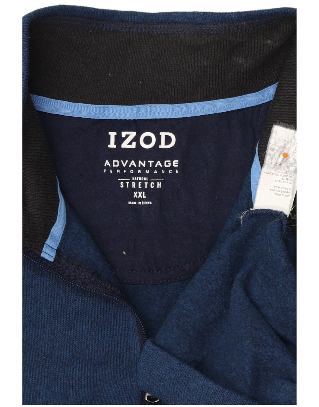 IZOD Sweat-Shirt Col Zippé Homme 2XL Bleu Marine Moucheté Polyester