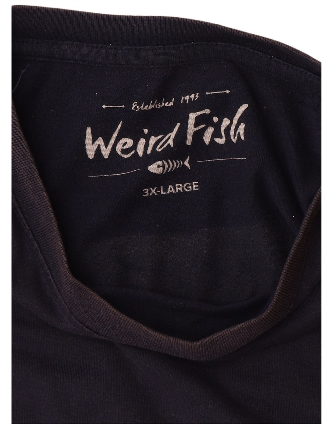 WEIRD FISH T-Shirt graphique homme haut 3XL bleu marine coton