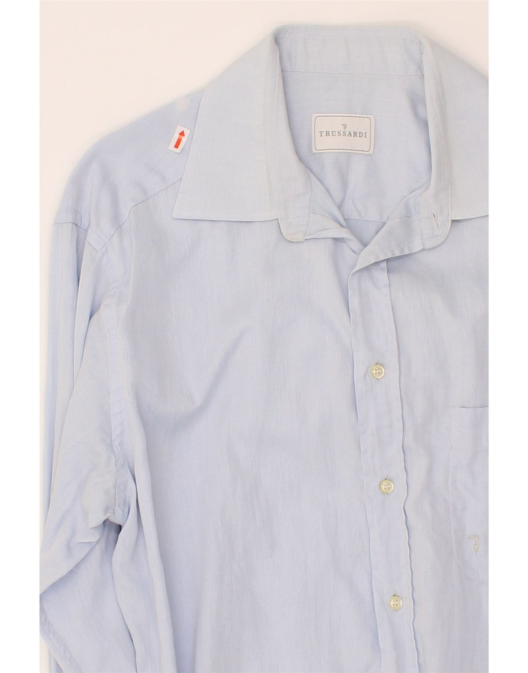 TRUSSARDI Mens Shirt Size 15 1/2 Medium Blue Cotton Vintage Trussardi and Second-Hand Trussardi from Messina Hembry 