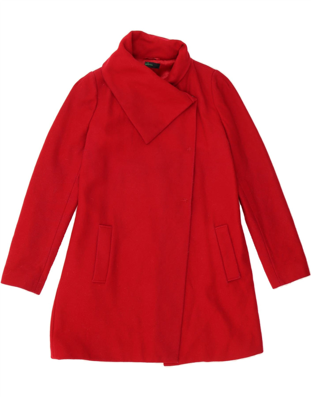 BENETTON Womens Overcoat IT 44 Medium Red Wool Vintage Benetton and Second-Hand Benetton from Messina Hembry 