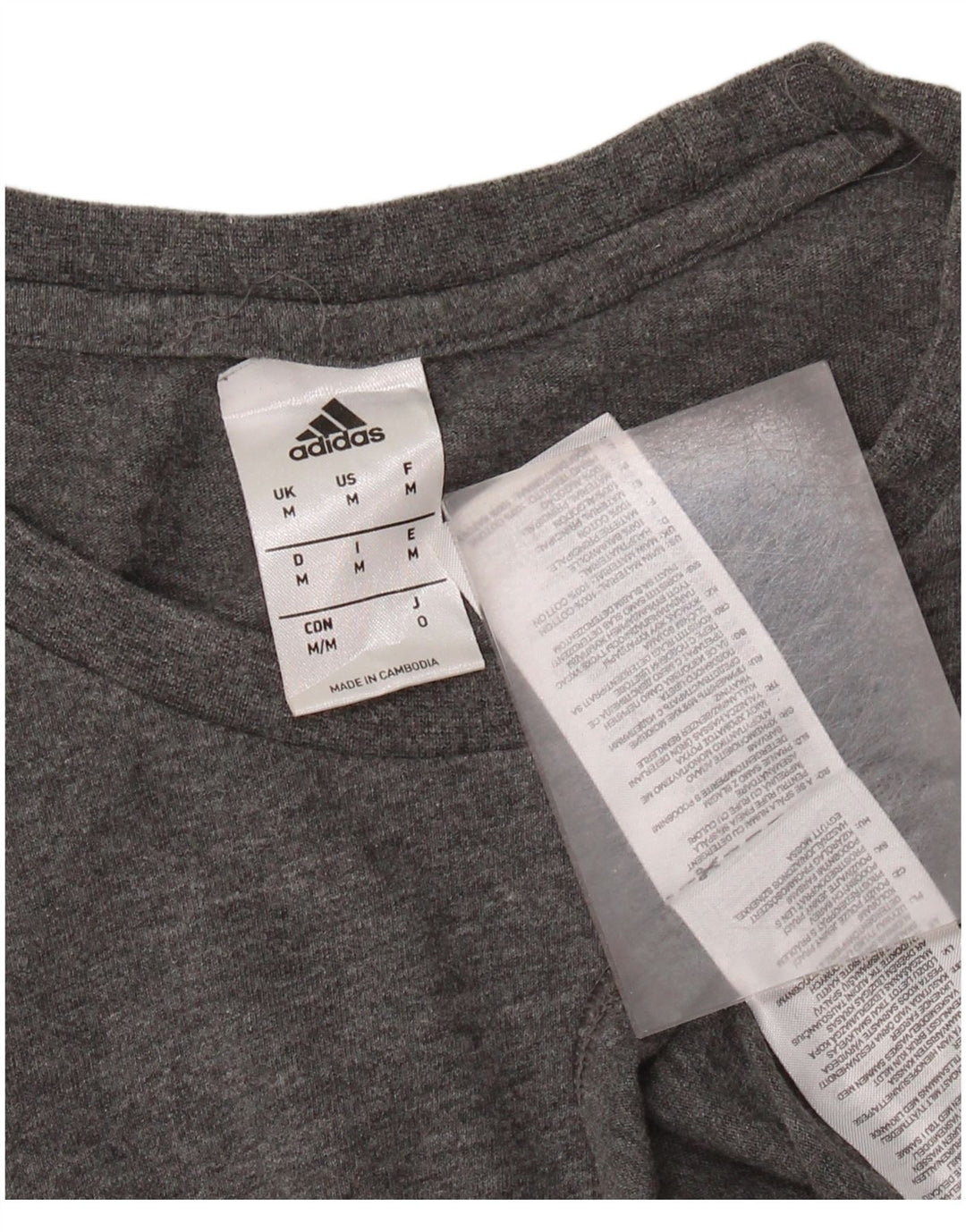 ADIDAS T-Shirt Homme Gris Moyen Coton