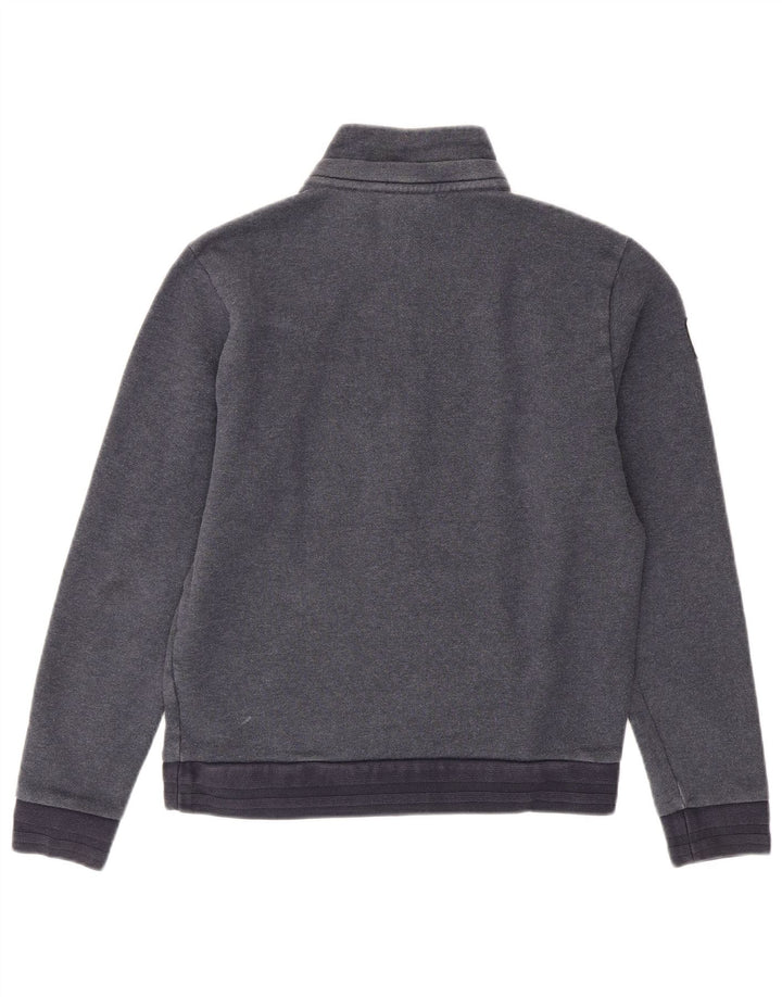 LACOSTE Mens Zip Neck Sweatshirt Jumper Size 4 Medium Grey Cotton