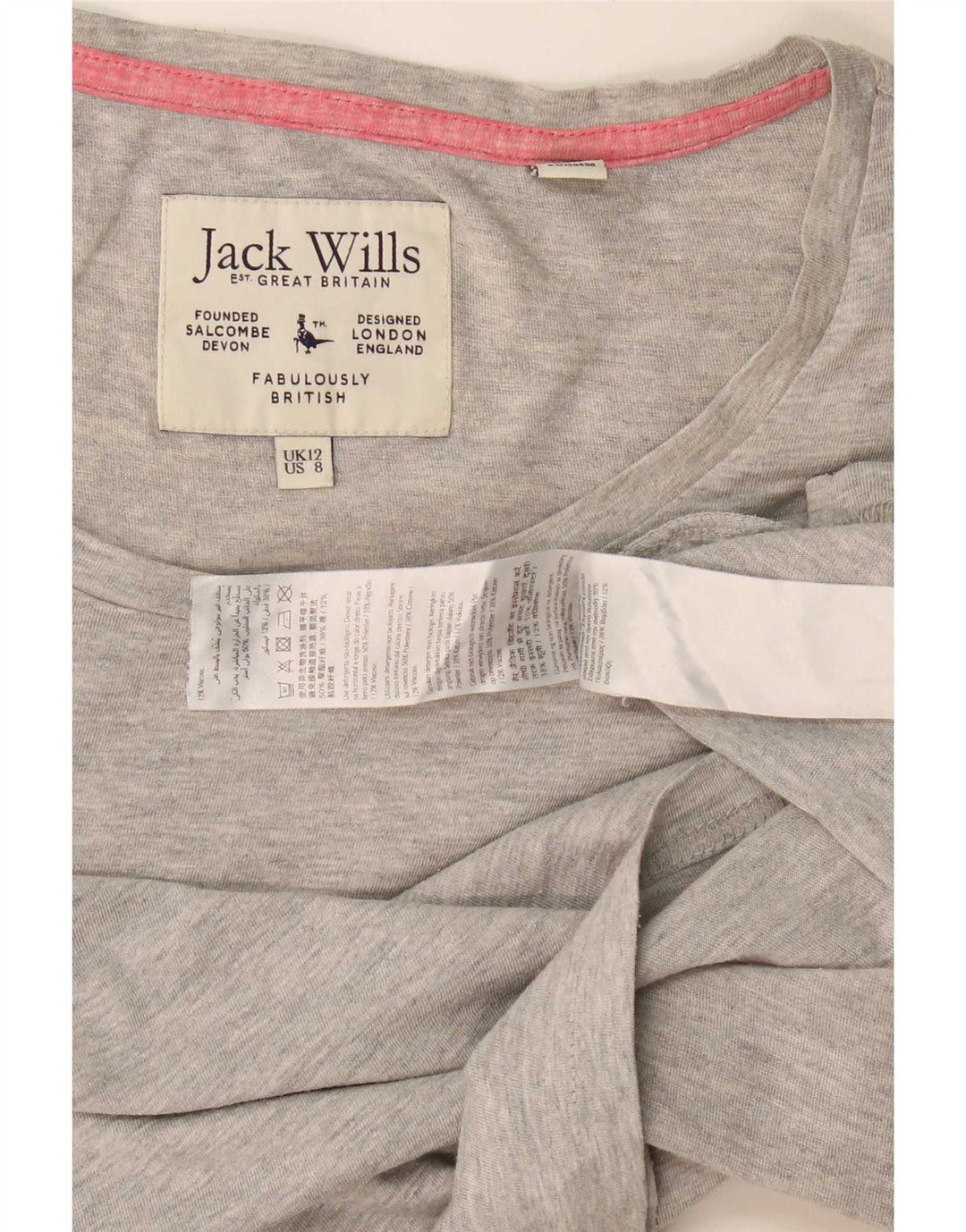 Jack Wills T-shirt pour femme en coton moucheté gris moyen UK 42
