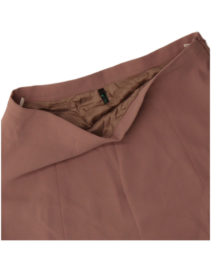 BENETTON Jupe trapèze pour femme UK 14 Large W34 Rose Floral Polyester