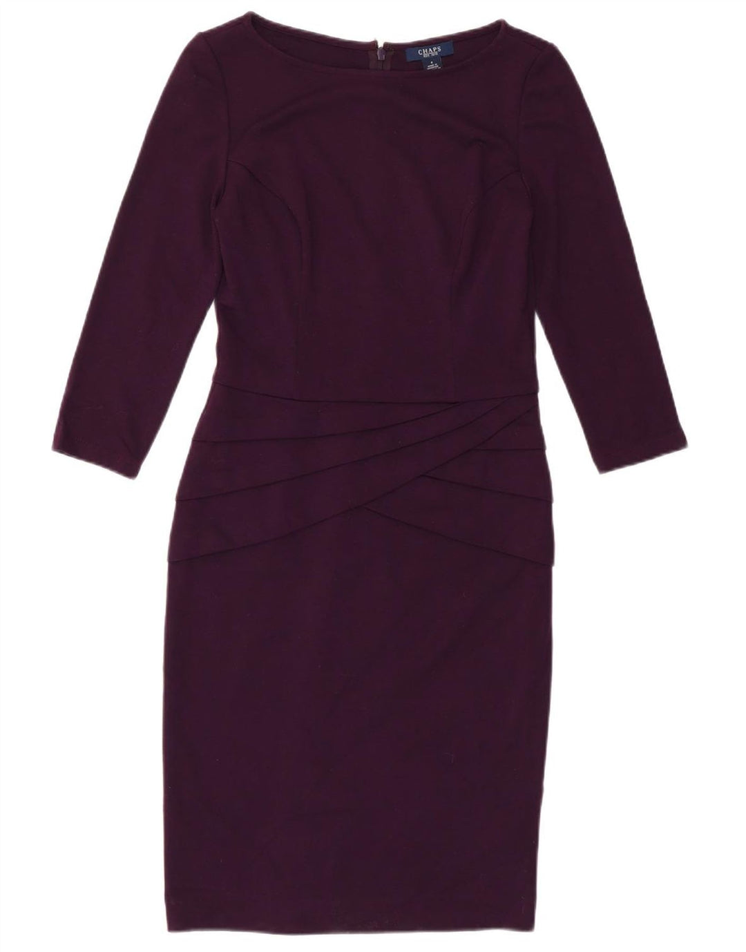 Chaps Robe fourreau à manches 3/4 pour femme US 4 Small Violet Polyester