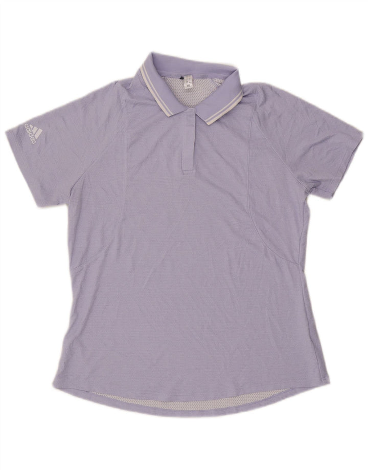 ADIDAS Polo Femme UK 14 Large Violet Polyester