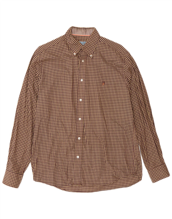 Harmont & Blaine Chemise Homme XL Marron Vichy Coton