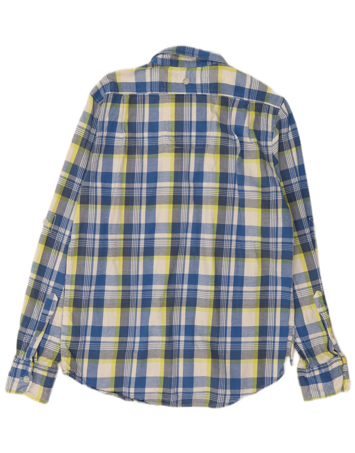SUPERDRY Chemise Classique en Flanelle XL Bleu à Carreaux Coton
