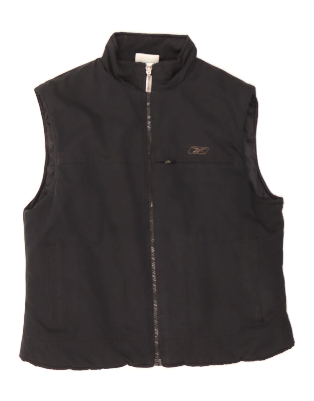 REEBOK Womens Gilet UK 14 Medium Black Polyester Vintage Reebok and Second-Hand Reebok from Messina Hembry 