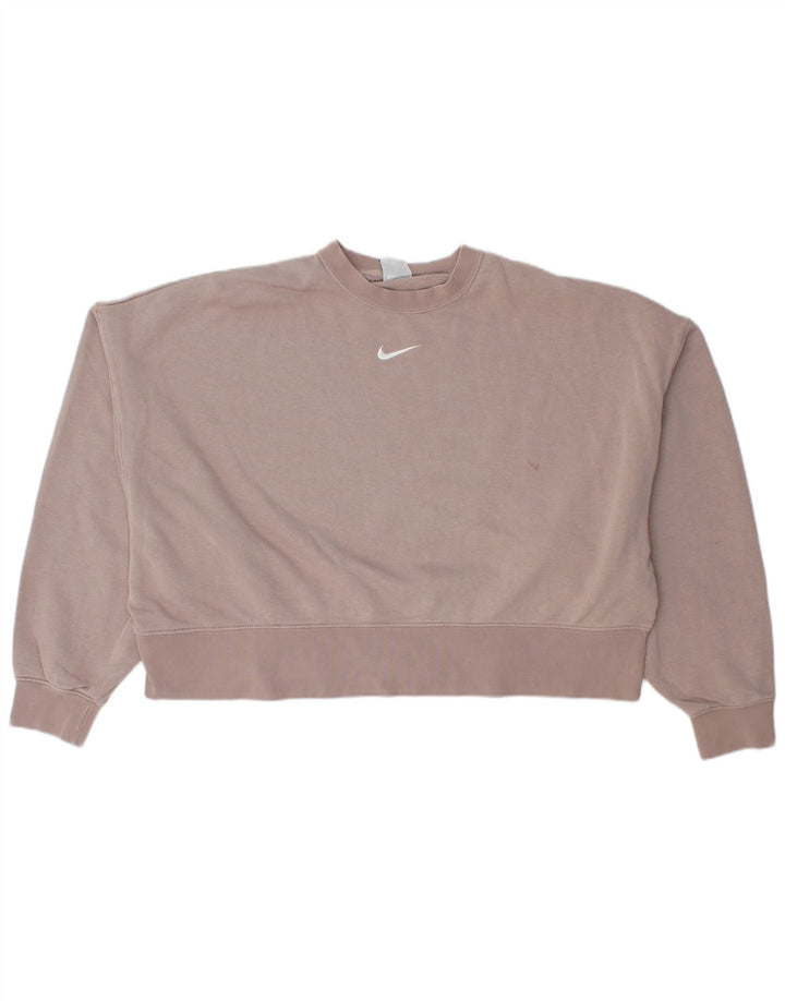 Nike Sweat-shirt court surdimensionné pour femme UK 14 en coton rose moyen
