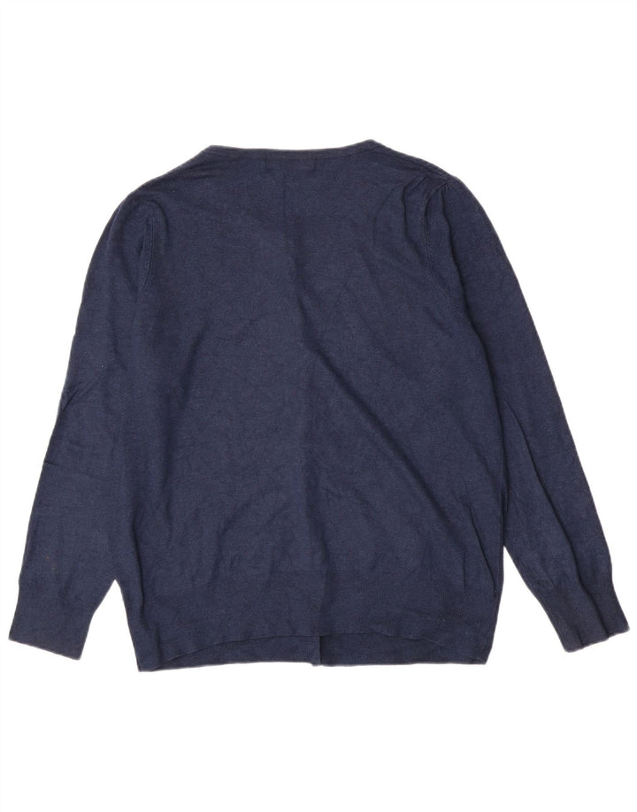 Marks & Spencer Pull Cardigan pour Femme UK 16 Large Bleu Marine
