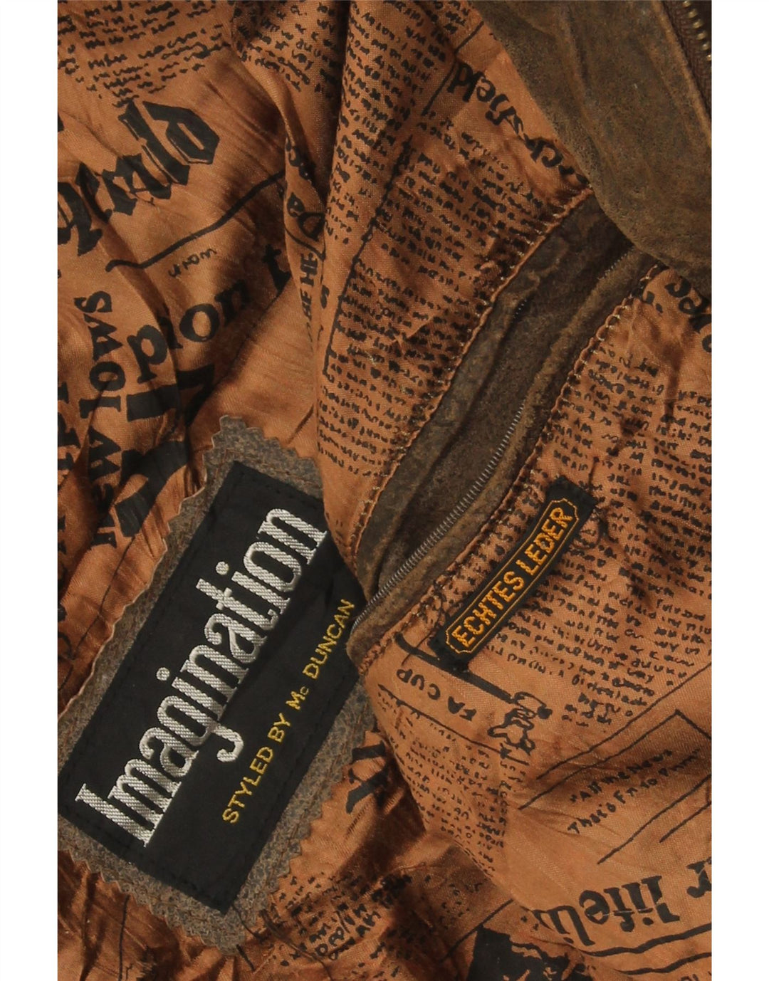 vintage Mens Graphic Flight Aviator Jacket UK 38 Brun Moyen