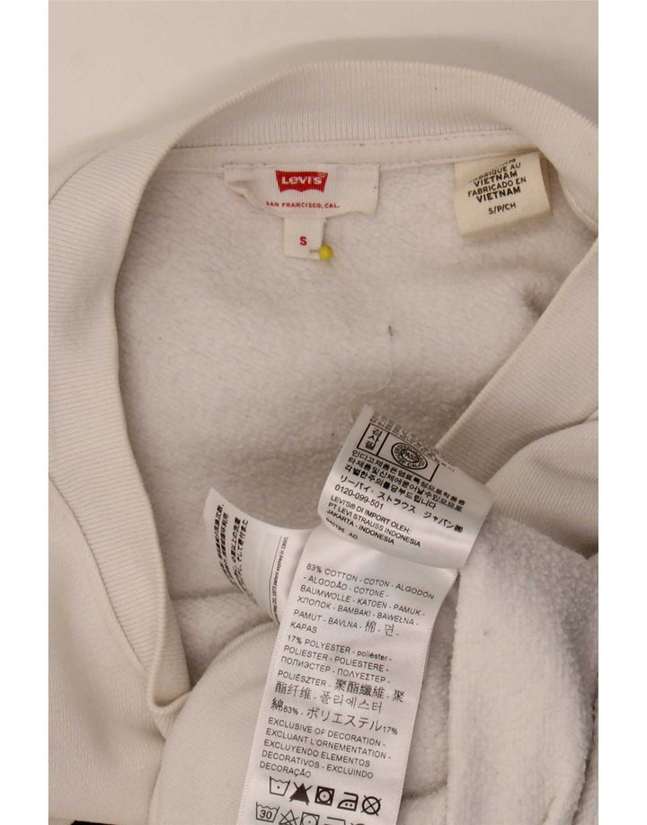 Levi's Sweat-shirt oversize Crop Graphic pour femme UK 10 Small Blanc