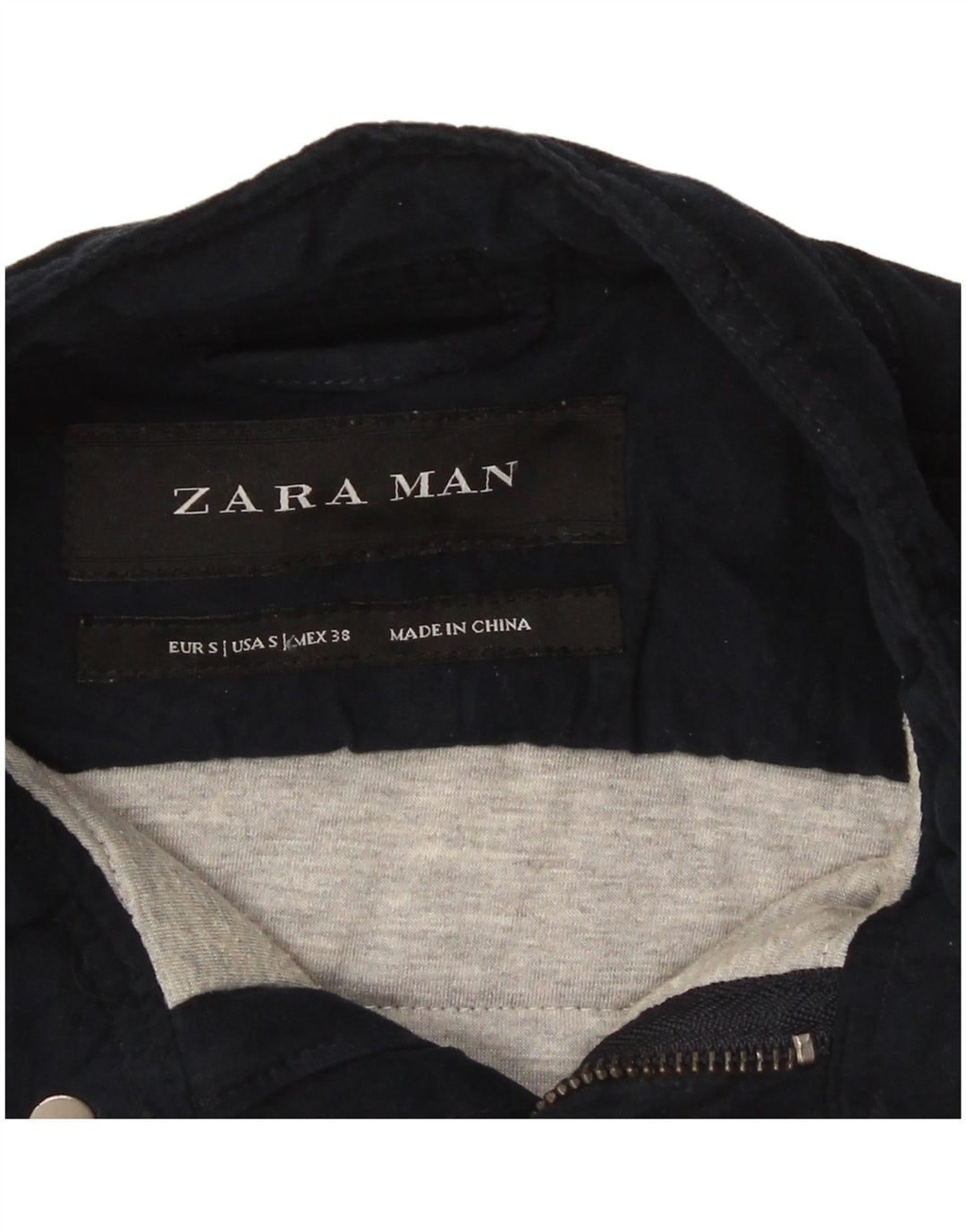 Zara Veste utilitaire pour homme UK 36 Petit Bleu Marine Polyester