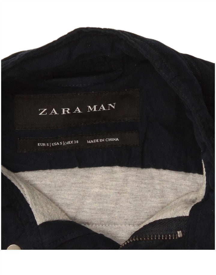 Zara Veste utilitaire pour homme UK 36 Petit Bleu Marine Polyester
