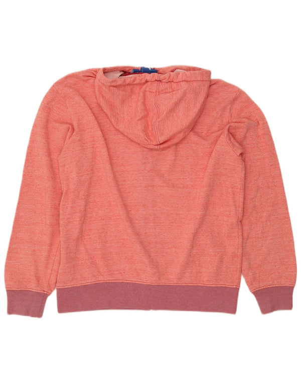 ADIDAS Pull à capuche zippé pour femme UK 14 Coton rose moyen