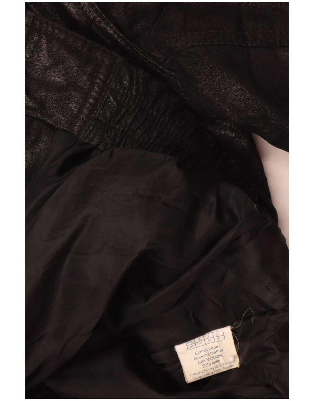 VINTAGE Veste en cuir homme UK 40 Grand cuir colorblock noir