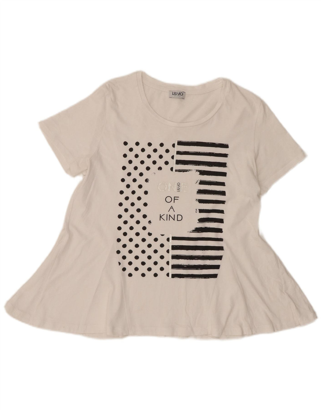 Liu Jo Femme Milano Graphic Blouse Top UK 12 Medium Blanc