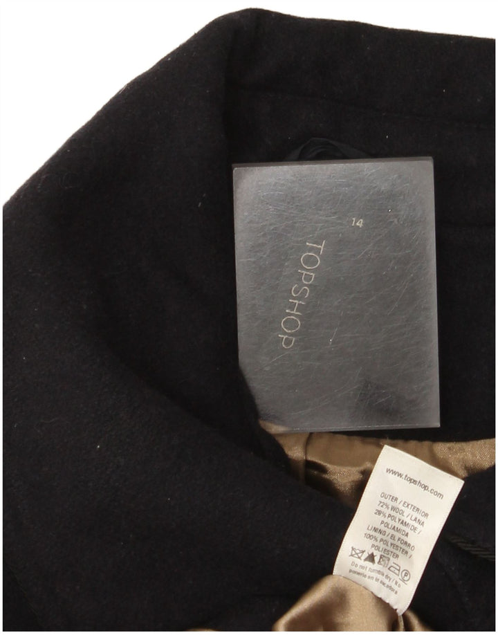 Topshop Manteau Femme UK 44 Laine Bleu Marine Moyen