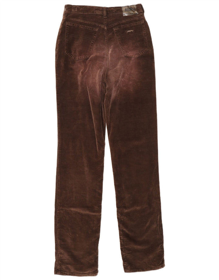 KRIZIA Pantalon Droit Décontracté Femme W29 L31 Marron Coton