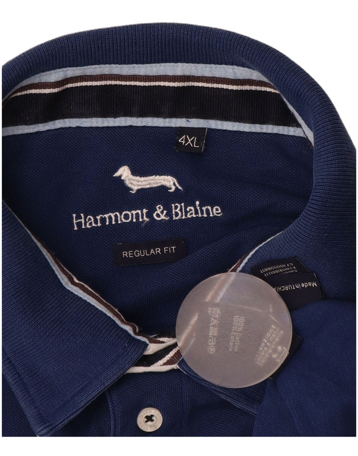 HARMONT & BLAINE Polo Homme Coupe Regular 4XL Bleu Marine Coton