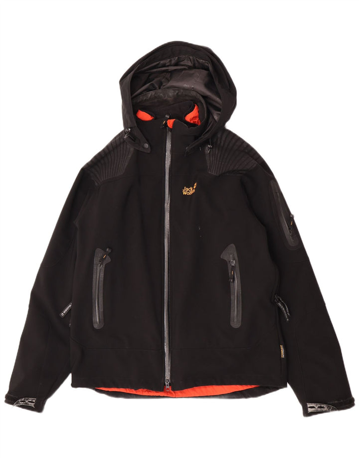 Jack Wolfskin Veste coupe-vent à capuche pour homme UK 40/42 Large Noir Polyester