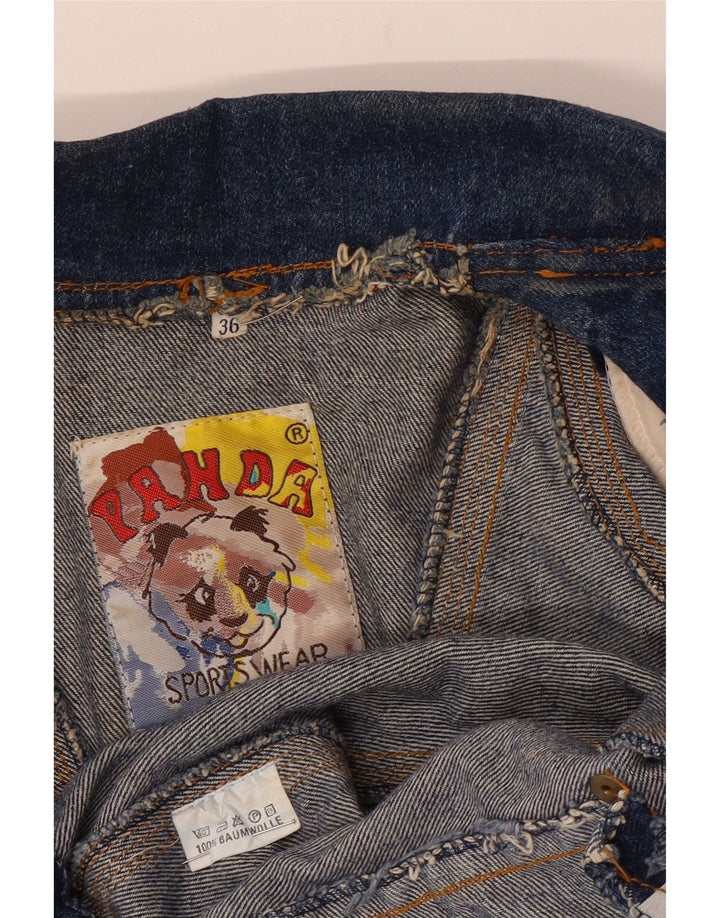 Panda Veste en jean surdimensionnée à manches 3/4 pour femme EU 36 Petit Bleu